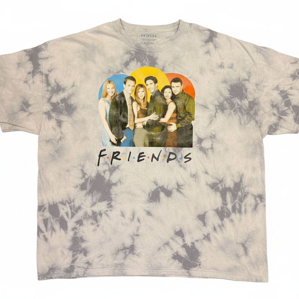 Friends TV Show 2XL Tie‎ Dye Graphic T-Shirt Y2K Retro Central Perk